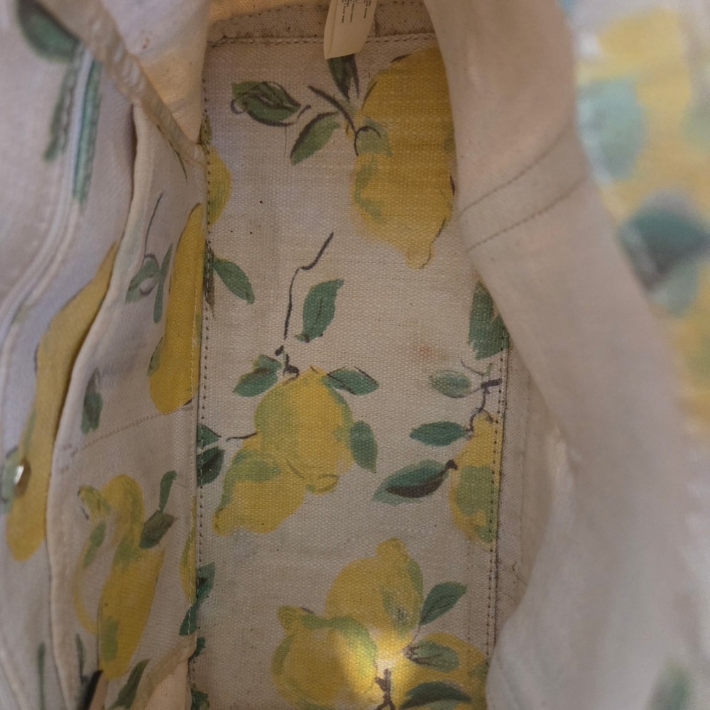 Kate Spade 💥RARE💥 Capri Espadrille Painterly Lemon Satchel Crossbody EUC #130 - Picture 2 of 12